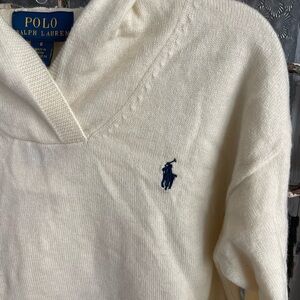 Girls Polo by Ralph Lauren light weight Cream hoodie Sweater nwt size 6